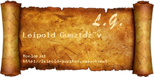 Leipold Gusztáv névjegykártya